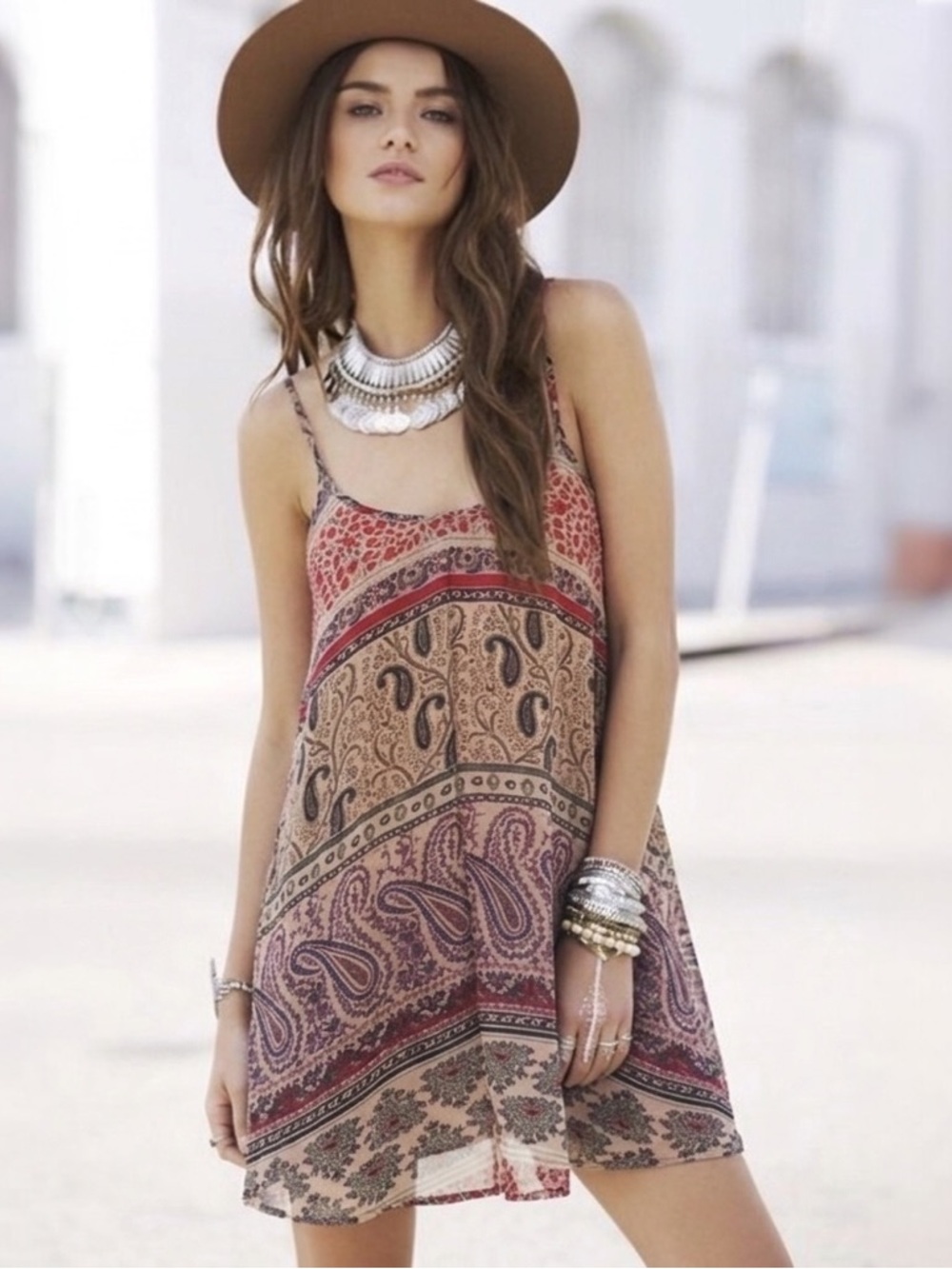 Show Me Your Mumu Bella Mini Dress Paisley Open Back Strappy Size S